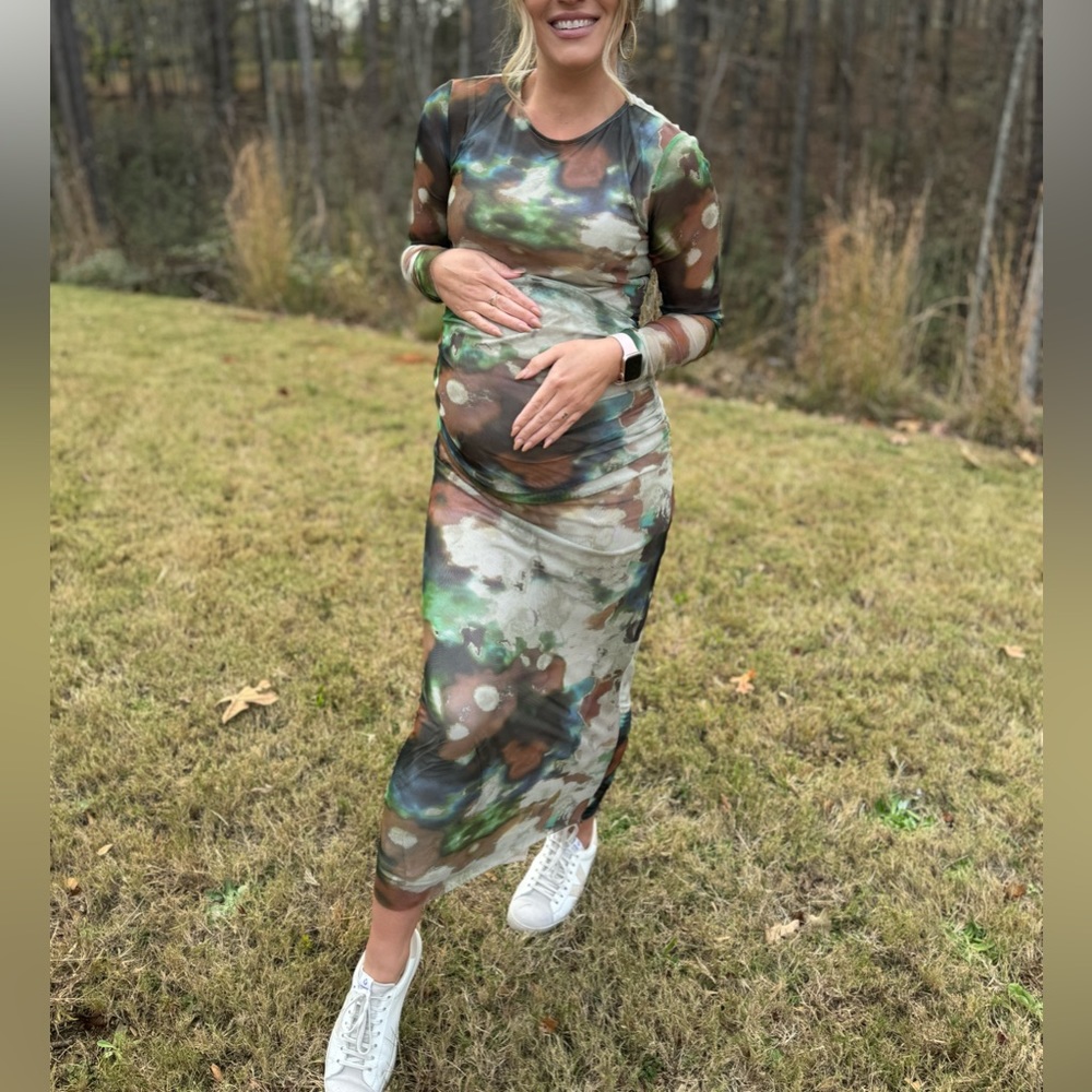 Zara Brown & Green Dress